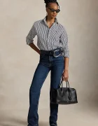 Polo Ralph Lauren риза дамска от памук виолетова на райе 211910743