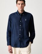 Polo Ralph Lauren риза мъжка от лен Long Sleeve Sport Shirt тъмносиня 710966294