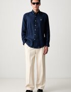 Polo Ralph Lauren риза мъжка от лен Long Sleeve Sport Shirt тъмносиня 710966294