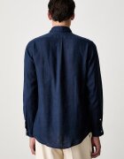 Polo Ralph Lauren риза мъжка от лен Long Sleeve Sport Shirt тъмносиня 710966294