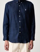 Polo Ralph Lauren риза мъжка от лен Long Sleeve Sport Shirt тъмносиня 710966294