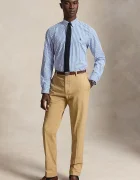 Polo Ralph Lauren риза мъжка от памук с еластан синя на тънко райе 710929344
