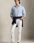 Polo Ralph Lauren риза мъжка от вълна синя с изчистена шарка 710B16696