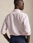 Polo Ralph Lauren риза мъжка с лен розова на райе 710B16700