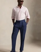 Polo Ralph Lauren риза мъжка с лен розова на райе 710B16700