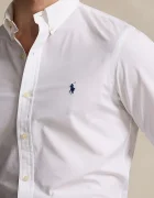 Polo Ralph Lauren Риза мъжка в бяло с кройка по тялото с яка с копче