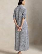 Polo Ralph Lauren рокля тип риза от памук тъмносиня на райе 211B17476