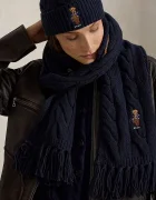 Polo Ralph Lauren шал дамски от вълнена материя тъмносин 455P18119