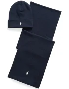 Polo Ralph Lauren шапка и шал мъжки от памук тъмносин 710B28980