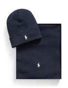 Polo Ralph Lauren шапка и шал мъжки от памук тъмносин 710B28980