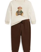 Polo Ralph Lauren спортен комплект анцуг за деца от памук бежов 320B27201001