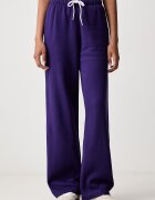 Polo Ralph Lauren спортен панталон дамски с памук виолетов с висока талия 211977959