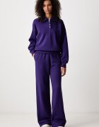Polo Ralph Lauren спортен панталон дамски с памук виолетов с висока талия 211977959
