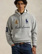 Polo Ralph Lauren Суичър мъжки в сиво с качулка с десен 710P03957