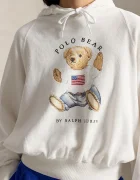 Polo Ralph Lauren суичър с качулка дамски от памук бял 211A12745