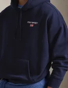 Polo Ralph Lauren Суичър с памук в тъмносиньо с качулка с изчистен дизайн 710B14761