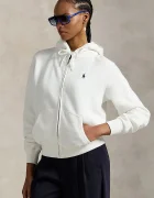 Polo Ralph Lauren суичър с цип и качулка дамски с памук бял 211971699