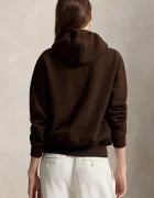 Polo Ralph Lauren суичър с цип и качулка дамски с памук кафяв 211971699