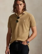 Polo Ralph Lauren тениска с яка мъжка от памук бежова 710680784