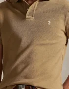 Polo Ralph Lauren тениска с яка мъжка от памук бежова 710680784