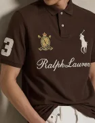 Polo Ralph Lauren тениска с яка мъжка от памук кафява 710B20009