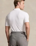 Polo Ralph Lauren тениска с яка мъжка от памук с еластан бяла 710941439