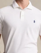 Polo Ralph Lauren тениска с яка мъжка от памук с еластан бяла 710941439