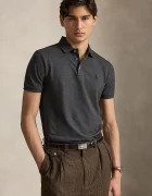 Polo Ralph Lauren тениска с яка мъжка от памук с еластан сива 710941439