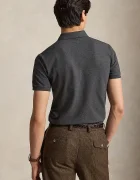 Polo Ralph Lauren тениска с яка мъжка от памук с еластан сива 710941439