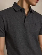 Polo Ralph Lauren тениска с яка мъжка от памук с еластан сива 710941439