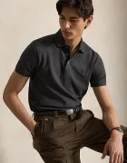 Polo Ralph Lauren тениска с яка мъжка от памук с еластан сива 710941439