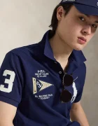 Polo Ralph Lauren тениска с яка мъжка от памук тъмносиня 710B21921