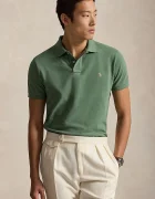 Polo Ralph Lauren тениска с яка мъжка от памук зелена 710680784