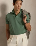 Polo Ralph Lauren тениска с яка мъжка от памук зелена 710680784