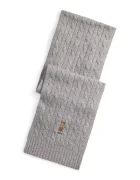 Polo Ralph Lauren Вълнен шал мъжки в сиво с апликация 449P08823