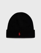 Polo Ralph Lauren Вълнена шапка в черно с фина плетка от вълна