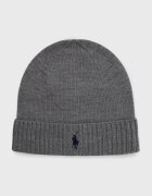 Polo Ralph Lauren Вълнена шапка в сиво с фина плетка от вълна