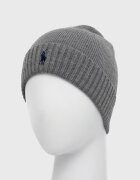 Polo Ralph Lauren Вълнена шапка в сиво с фина плетка от вълна
