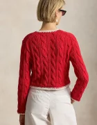 Polo Ralph Lauren жилетка дамска памучна COTTON-SWEATER-CARDIGAN червена 211A12716002