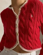 Polo Ralph Lauren жилетка дамска памучна COTTON-SWEATER-CARDIGAN червена 211A12716002