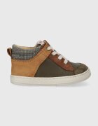 Pom D'api Детски половинки обувки от кожа MOUSSE ZIP TREK