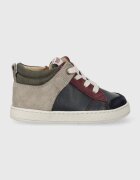 Pom D'api Детски половинки обувки от кожа MOUSSE ZIP TREK