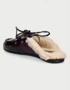 posa пантофи дамски от кожа Boat Loafer Mule бордо PW104.501