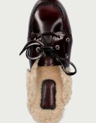 posa пантофи дамски от кожа Boat Loafer Mule бордо PW104.501