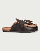 posa пантофи дамски от кожа Ranch Tassel Mule кафяви PW241.205