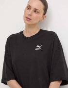 Puma Памучна рокля BETTER CLASSIC в черно къса с уголемена кройка 624232