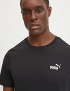 Puma Памучна тениска Essential Logo в черно с апликация 682534