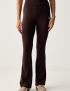 Puma спортен клин дамски от памук с еластан Flared Leggings кафяв с висока талия 631542