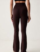 Puma спортен клин дамски от памук с еластан Flared Leggings кафяв с висока талия 631542