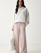 Puma спортен панталон дамски с памук Essential Cat Comfort розов с висока талия 691703